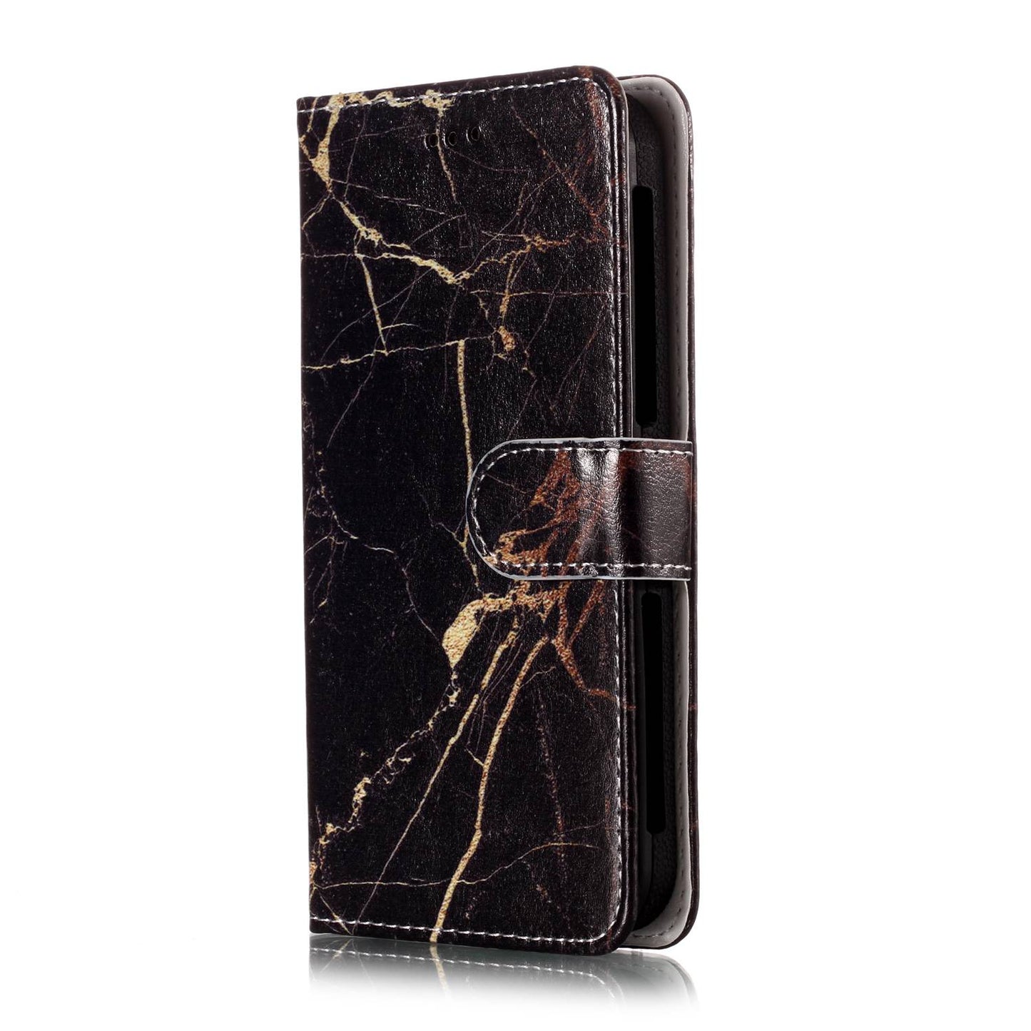 Black Gold Marble - Universal Pattern Printing Leather Wallet Mobile Phone Case for iPhone 8/LG K3 (2017)
