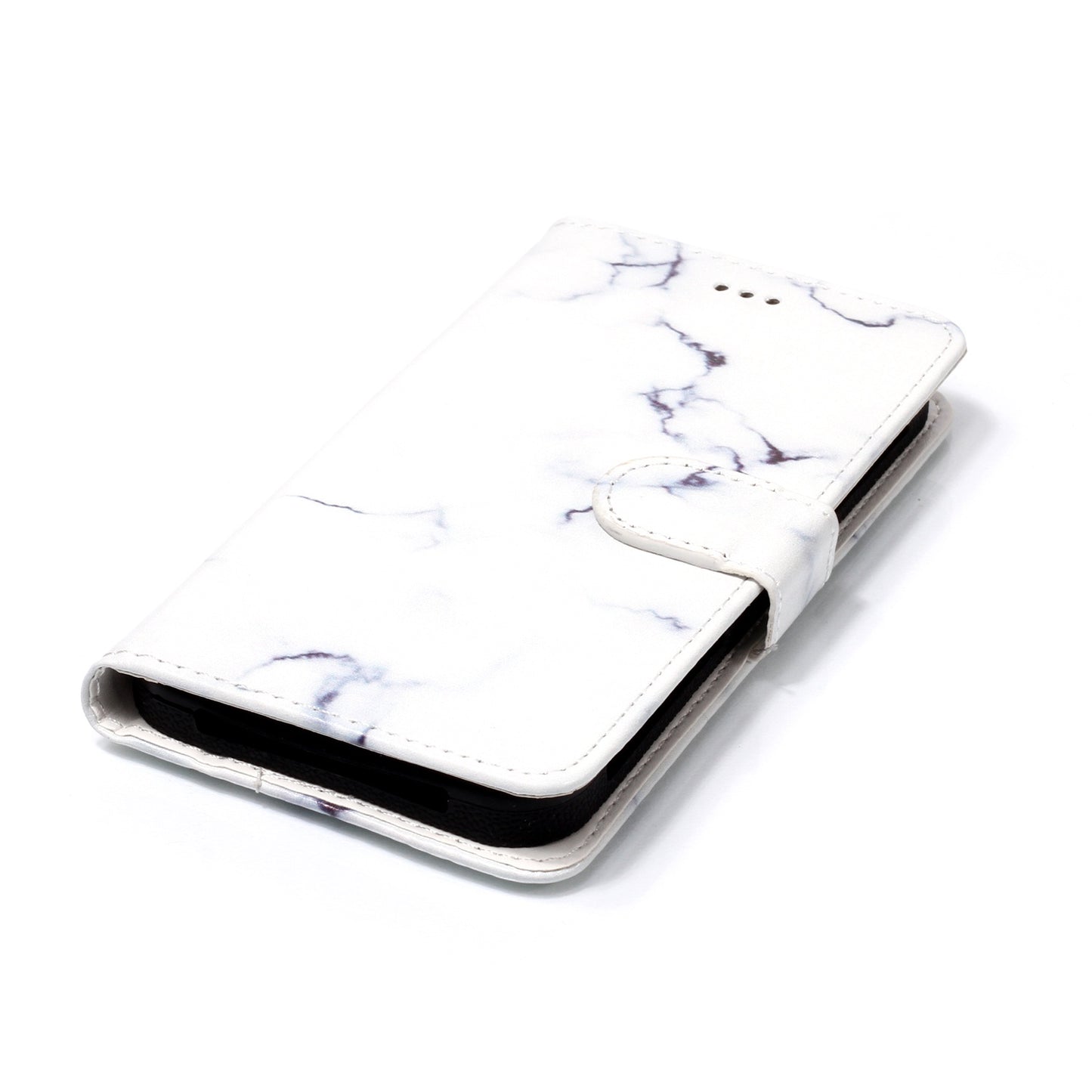 White Marble - Universal Pattern Printing Leather Wallet Mobile Phone Case for iPhone 8/LG K3 (2017)