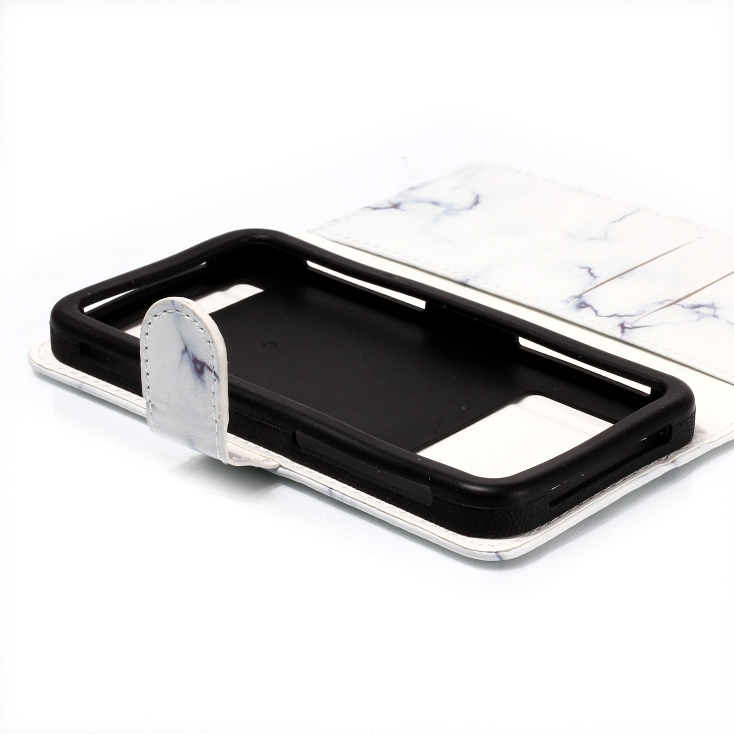 White Marble - Universal Pattern Printing Leather Wallet Mobile Phone Case for iPhone 8/LG K3 (2017)