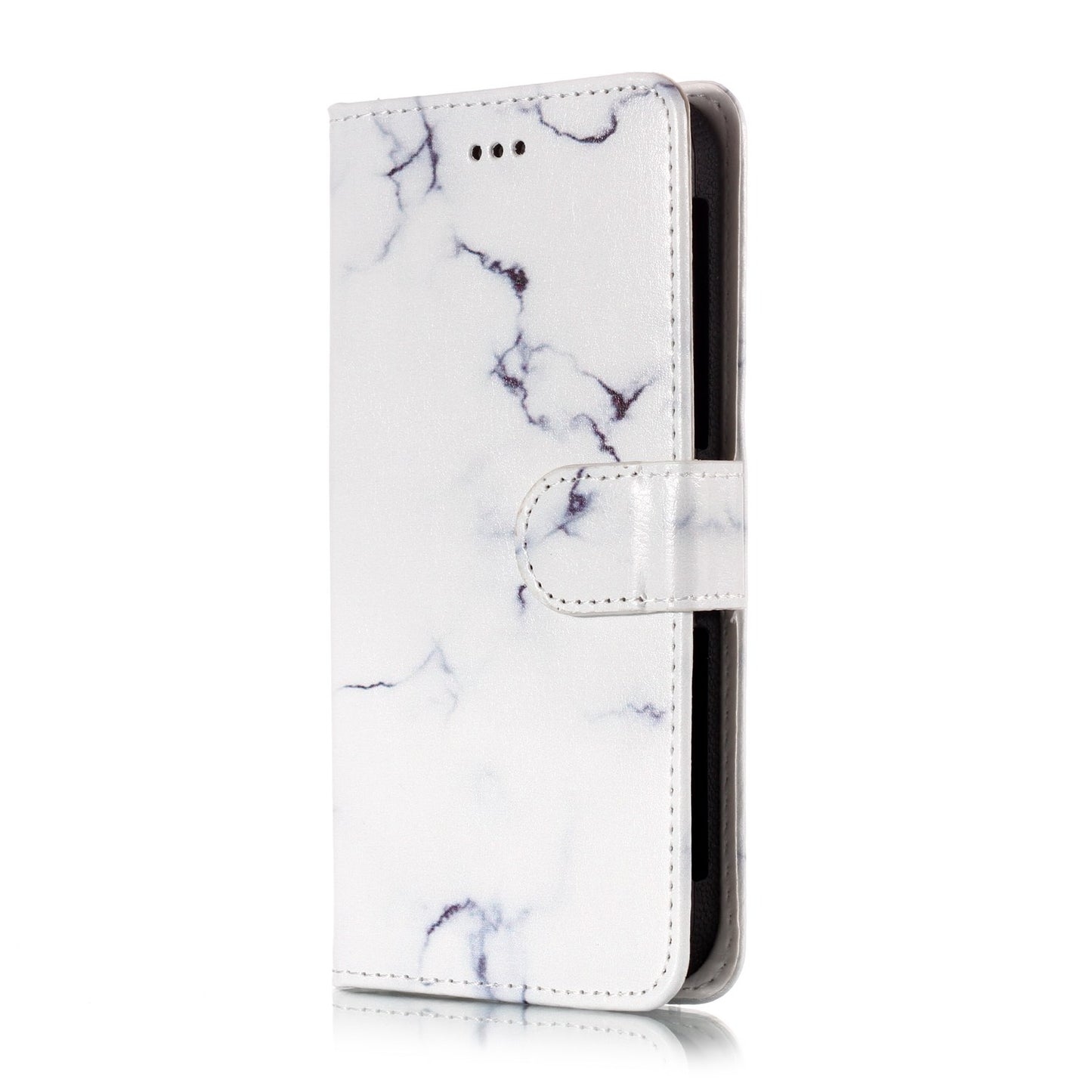 White Marble - Universal Pattern Printing Leather Wallet Mobile Phone Case for iPhone 8/LG K3 (2017)