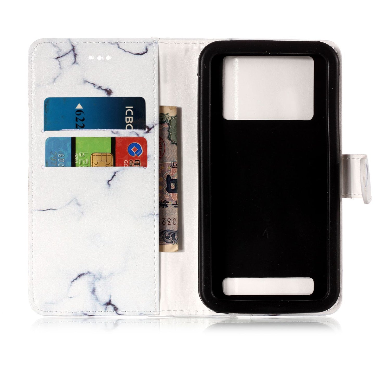 White Marble - Universal Pattern Printing Leather Wallet Mobile Phone Case for iPhone 8/LG K3 (2017)