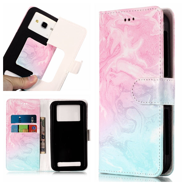 Blue and Rose Lava - Universal Pattern Printing Leather Wallet Mobile Phone Case for iPhone 8/LG K3 (2017)