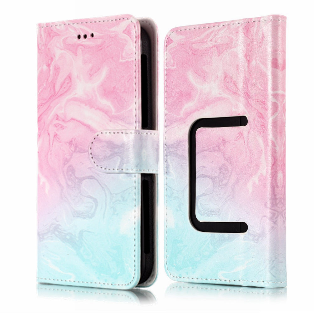 Blue and Rose Lava - Universal Pattern Printing Leather Wallet Mobile Phone Case for iPhone 8/LG K3 (2017)