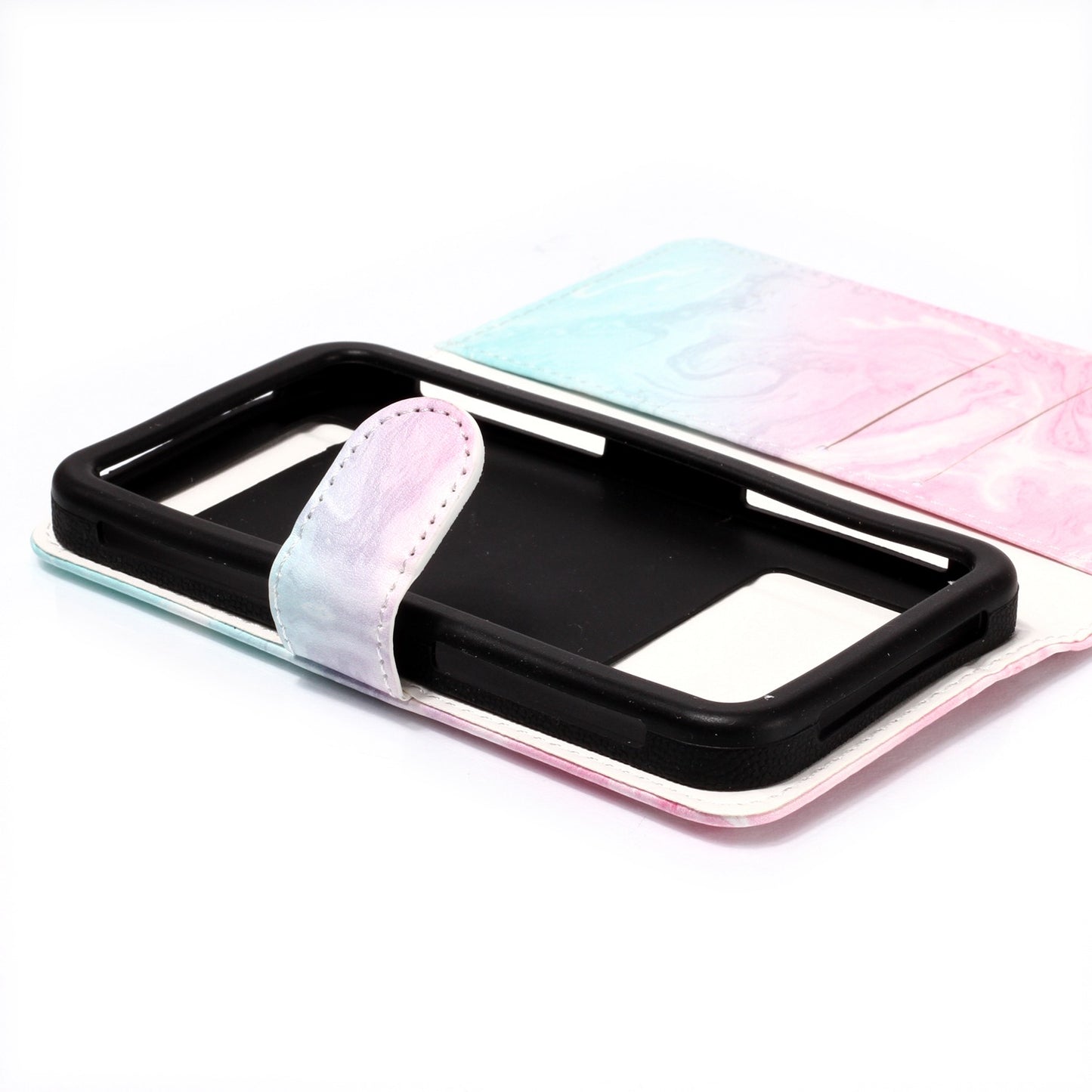 Blue and Rose Lava - Universal Pattern Printing Leather Wallet Mobile Phone Case for iPhone 8/LG K3 (2017)