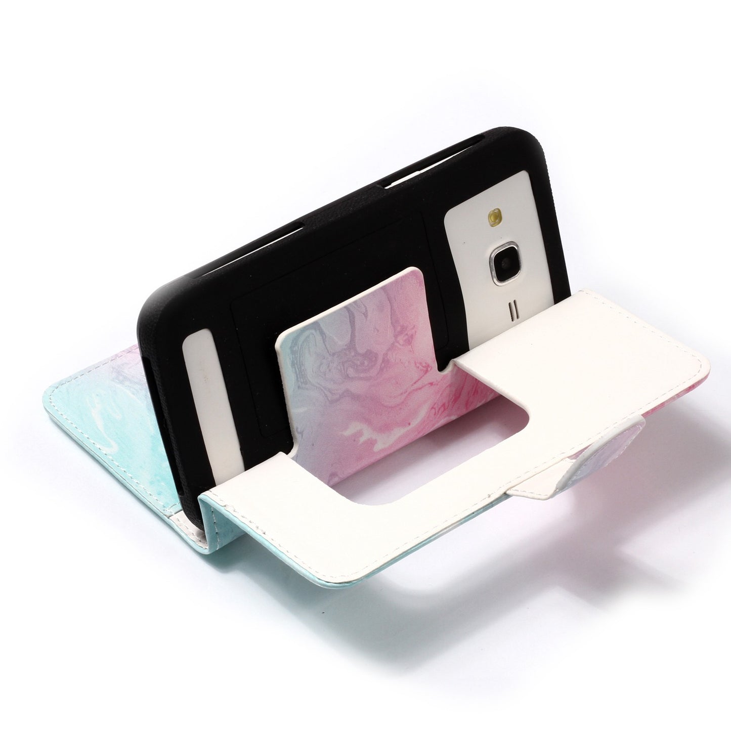 Blue and Rose Lava - Universal Pattern Printing Leather Wallet Mobile Phone Case for iPhone 8/LG K3 (2017)