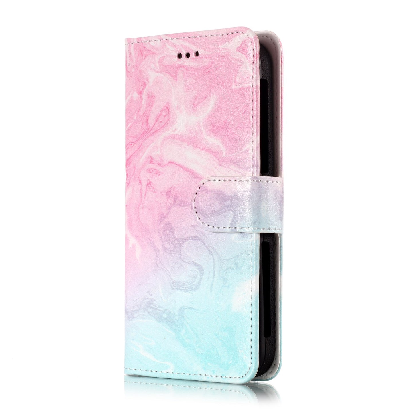 Blue and Rose Lava - Universal Pattern Printing Leather Wallet Mobile Phone Case for iPhone 8/LG K3 (2017)