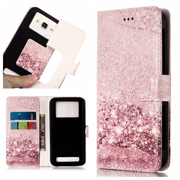 Glittery Sequins - Universal Pattern Printing Leather Wallet Mobile Phone Case for iPhone 8/LG K3 (2017)