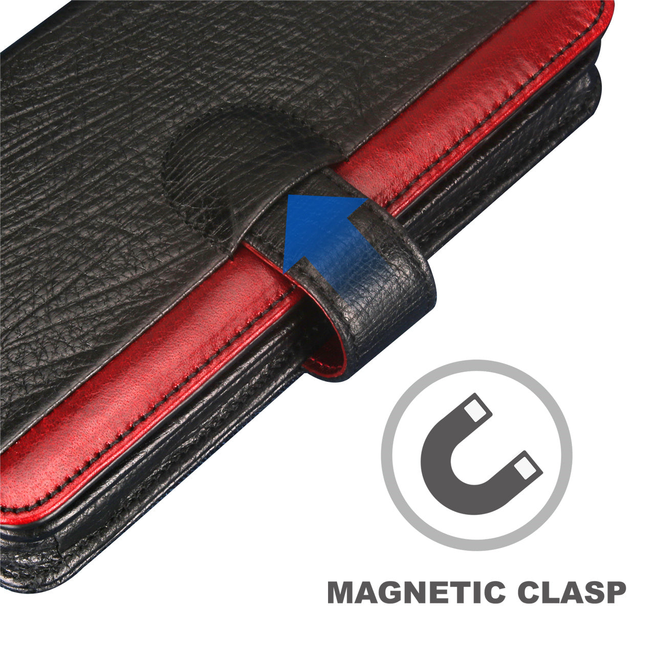 UKF-L04 4.7 inch Universal Genuine Leather Wallet Phone Case for iPhone 8 / 7 / 6s / 6 Etc. - Black