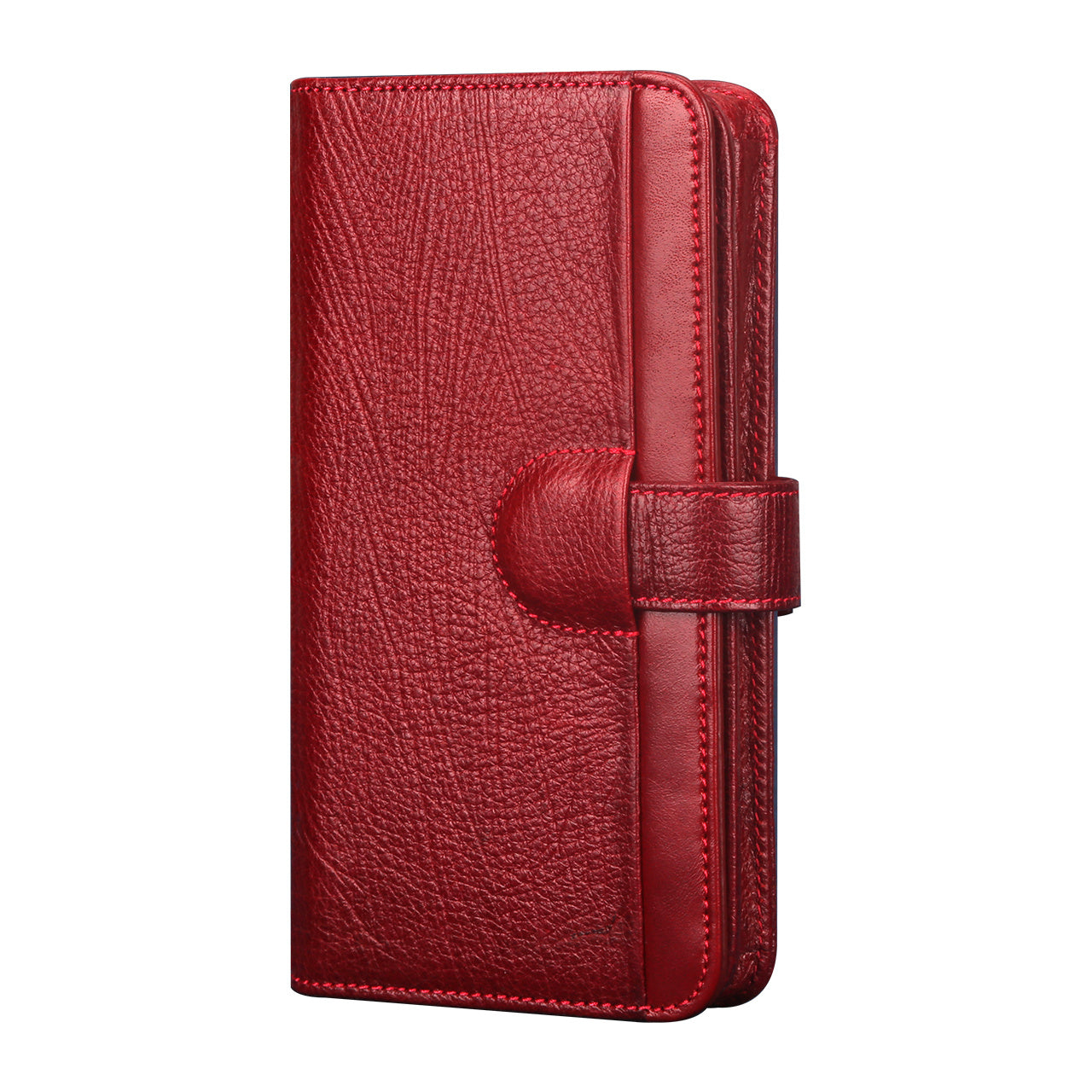 UKF-L04 4.7 inch Universal Genuine Leather Wallet Cell Phone Cover for iPhone 8 / 7 / 6s / 6 Etc. - Red