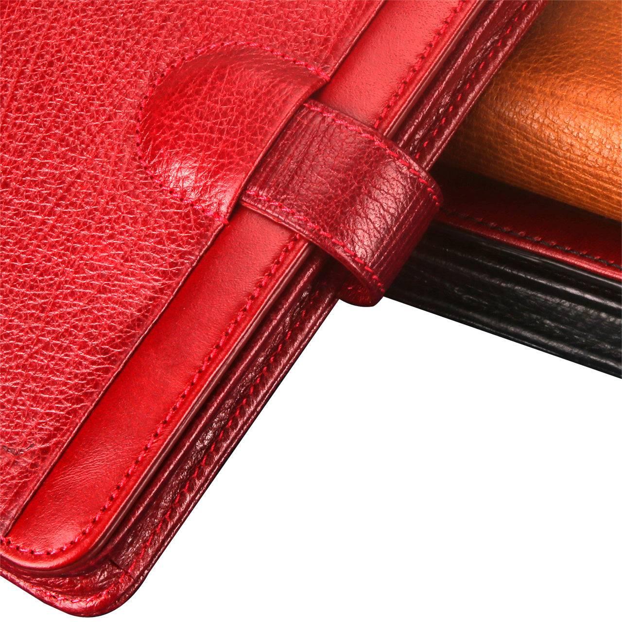 UKF-L04 4.7 inch Universal Genuine Leather Wallet Cell Phone Cover for iPhone 8 / 7 / 6s / 6 Etc. - Red