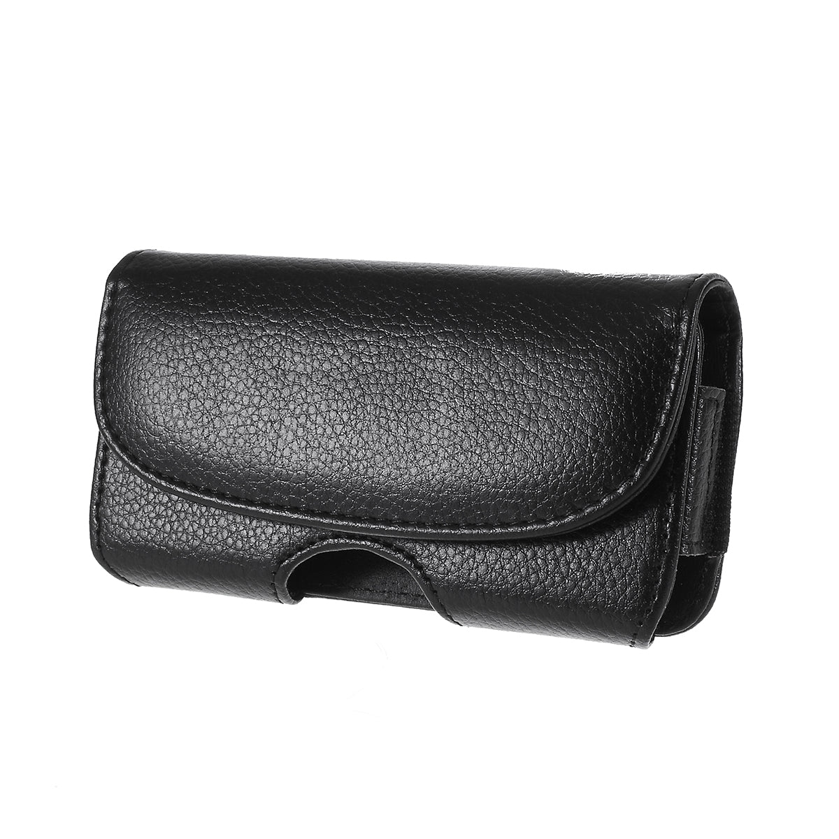 Litchi Texture Phone Pouch Leather Phone Case Universal Clip Hanging Waist Bag for 4.7-inch Smartphones