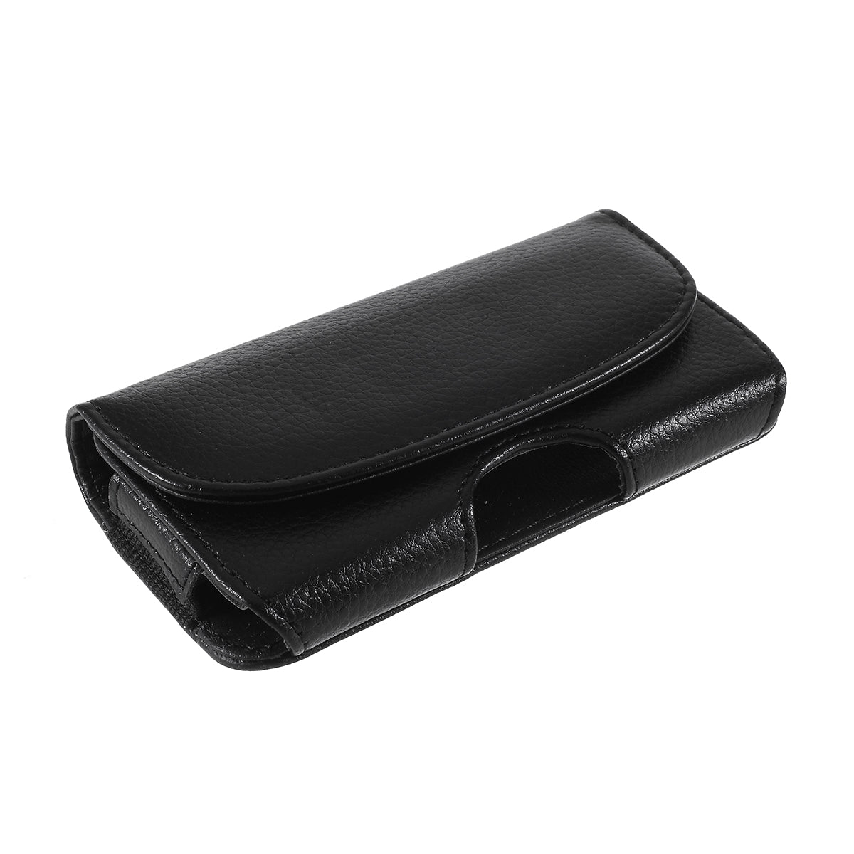 Litchi Texture Phone Pouch Leather Phone Case Universal Clip Hanging Waist Bag for 4.7-inch Smartphones