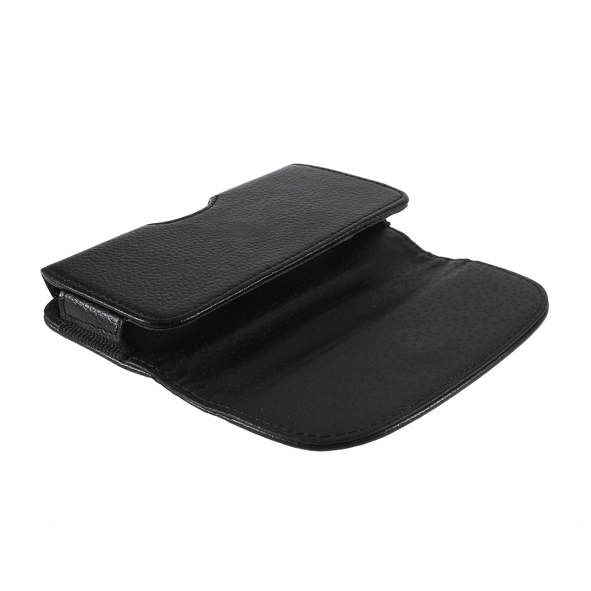 Litchi Texture Phone Pouch Leather Phone Case Universal Clip Hanging Waist Bag for 4.7-inch Smartphones