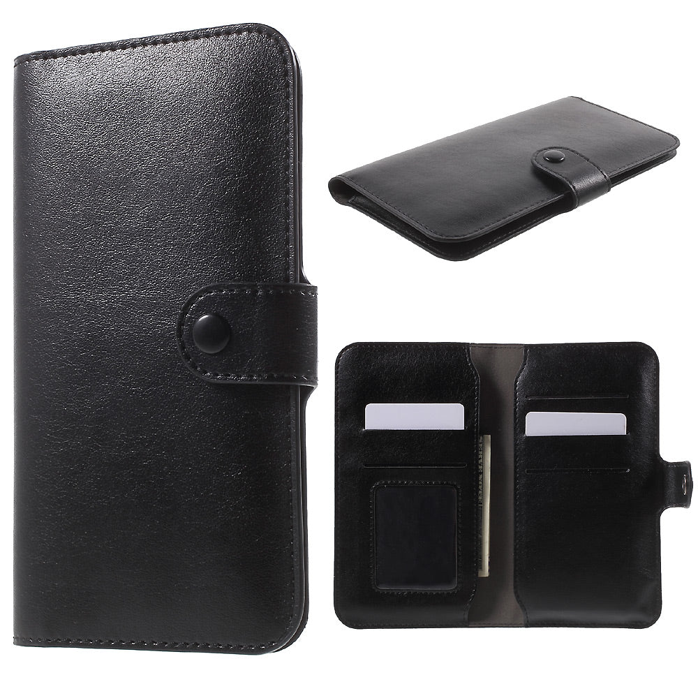 Universal Leather Case Wallet Cover for iPhone 6s/6, Size: 140 x 68 x 10mm - Black