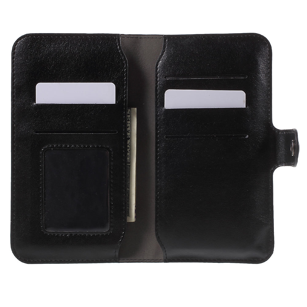 Universal Leather Case Wallet Cover for iPhone 6s/6, Size: 140 x 68 x 10mm - Black
