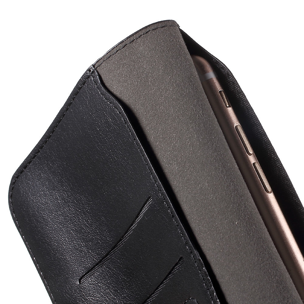 Universal Leather Case Wallet Cover for iPhone 6s/6, Size: 140 x 68 x 10mm - Black