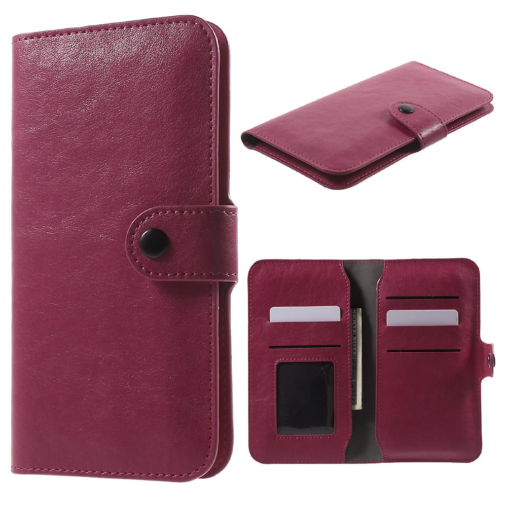 PU Leather Case Wallet Card Holder for iPhone 6s/6, Size: 140 x 68 x 10mm - Rose