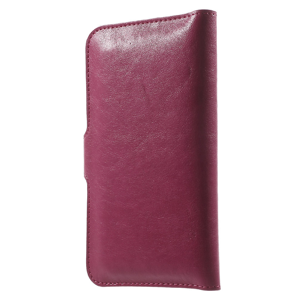 PU Leather Case Wallet Card Holder for iPhone 6s/6, Size: 140 x 68 x 10mm - Rose