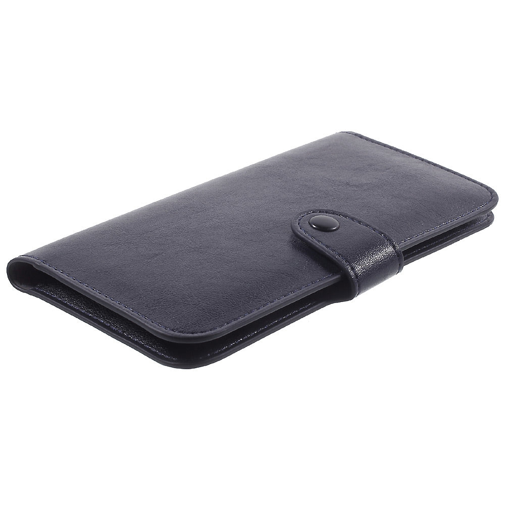 Leather Cover Wallet Card Holder for iPhone 6s/6, Size: 140 x 68 x 10mm - Dark Blue
