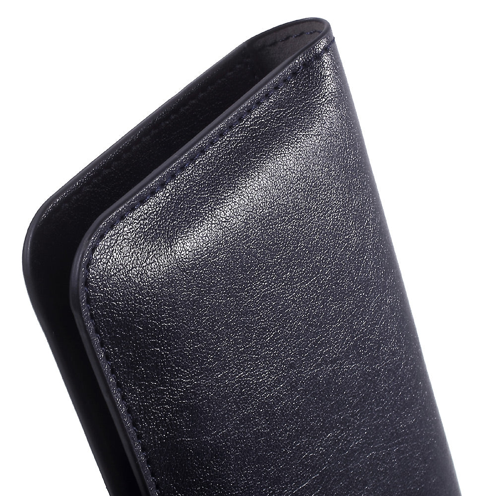 Leather Cover Wallet Card Holder for iPhone 6s/6, Size: 140 x 68 x 10mm - Dark Blue