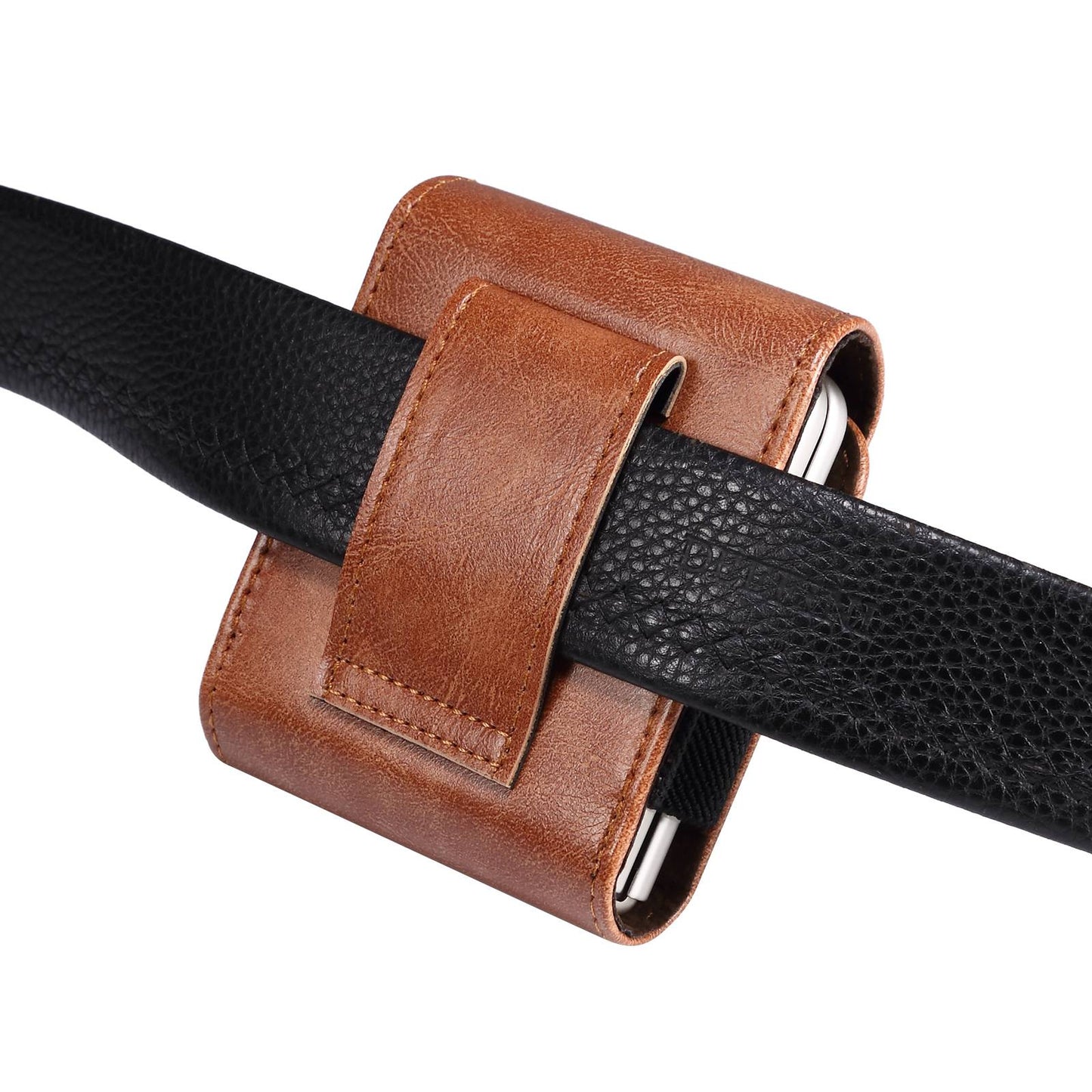 for Samsung Galaxy Z Flip / Z Flip 5G / Z Flip3 5G / Huawei P50 Pocket / Pocket S Belt Waist Bag Microfiber Leather Vertical Flip Cellphone Belt Loop Holster Case
