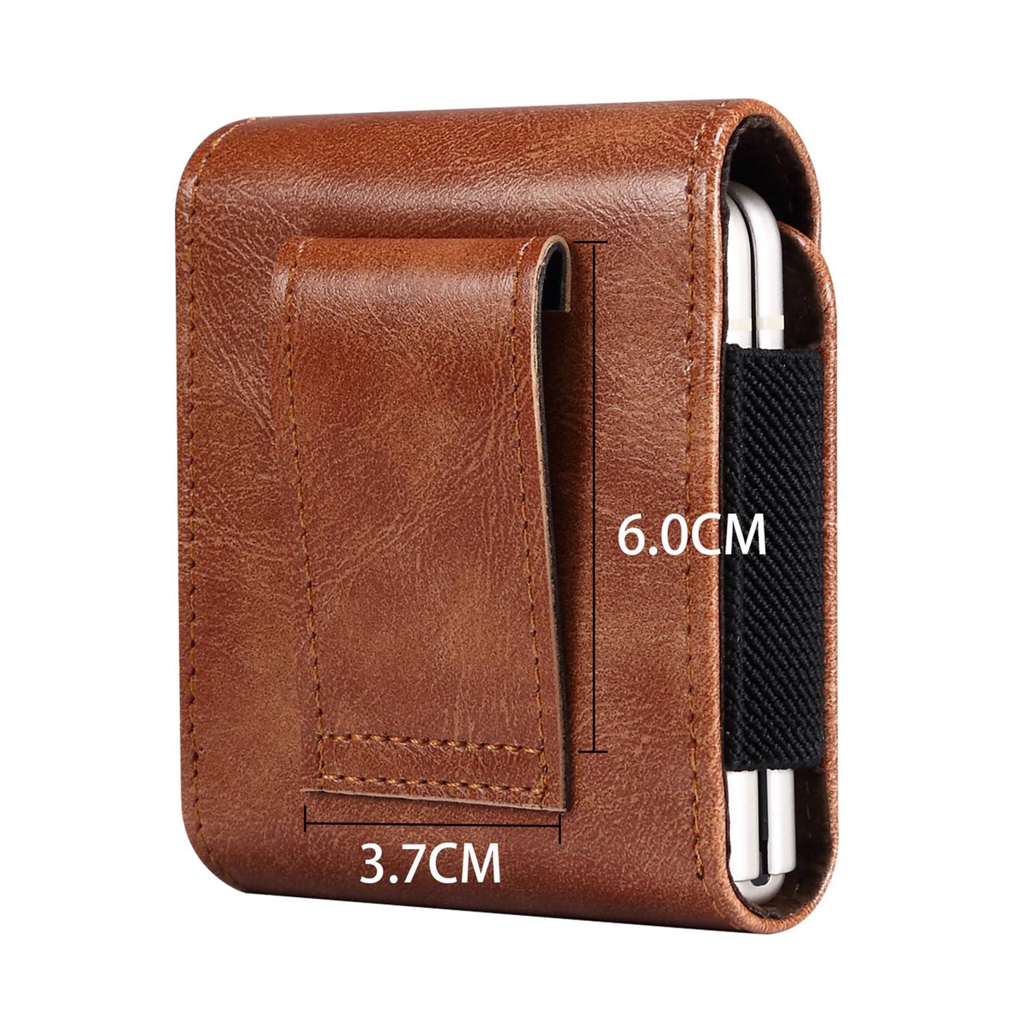 for Samsung Galaxy Z Flip / Z Flip 5G / Z Flip3 5G / Huawei P50 Pocket / Pocket S Belt Waist Bag Microfiber Leather Vertical Flip Cellphone Belt Loop Holster Case