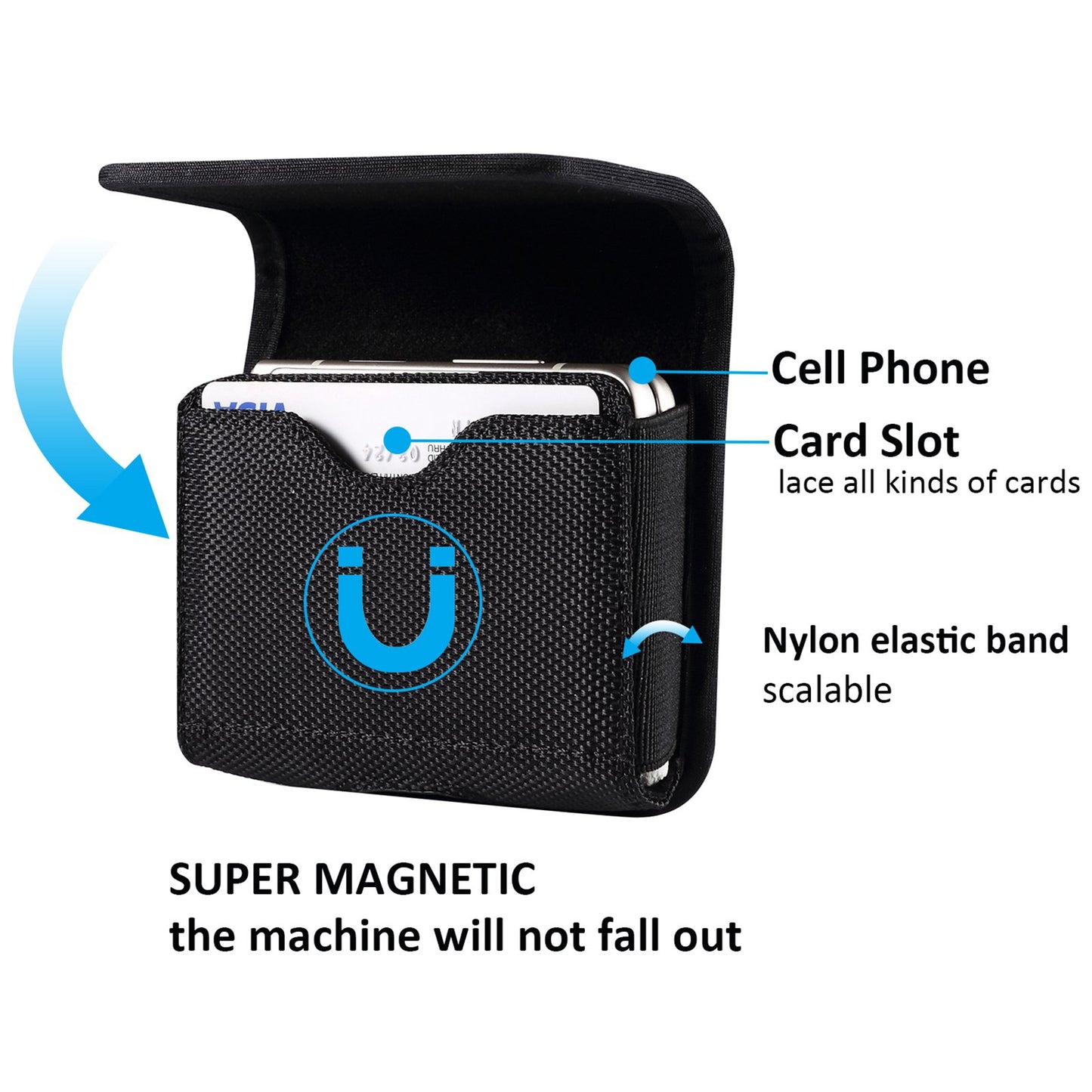 Uniqkart for Huawei P50 Pocket S / Samsung Galaxy Z Flip3 5G / Z Flip 5G / Z Flip Oxford Cloth Folding Phone Bag Waist Belt Clip Cell Phone Case