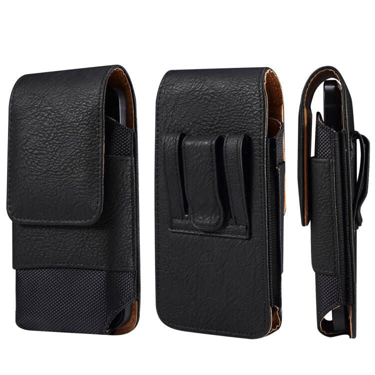 for Samsung Galaxy S22+ 5G / iPhone 11 Pro Max / Huawei Mate 40 / Honor 50 Universal 6.5-Inch Phone Waist Pouch Elastic Sides Card Carrying Bag - Black