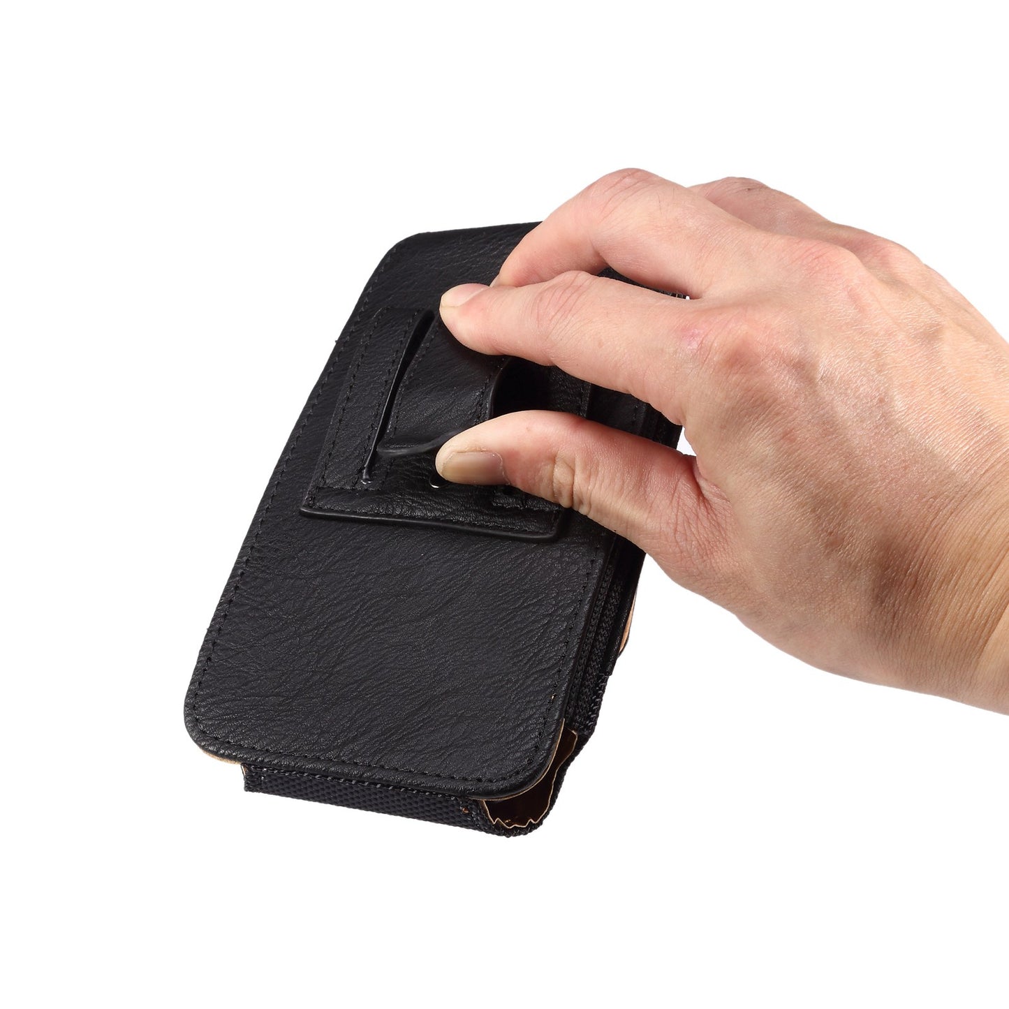 for Samsung Galaxy S22+ 5G / iPhone 11 Pro Max / Huawei Mate 40 / Honor 50 Universal 6.5-Inch Phone Waist Pouch Elastic Sides Card Carrying Bag - Black