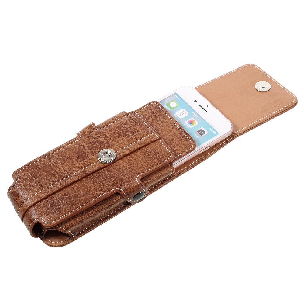 Outdoor Camping Hiking Waist Pouch Bag for iPhone 7 6s, Size: 150x80x15mm - Brown