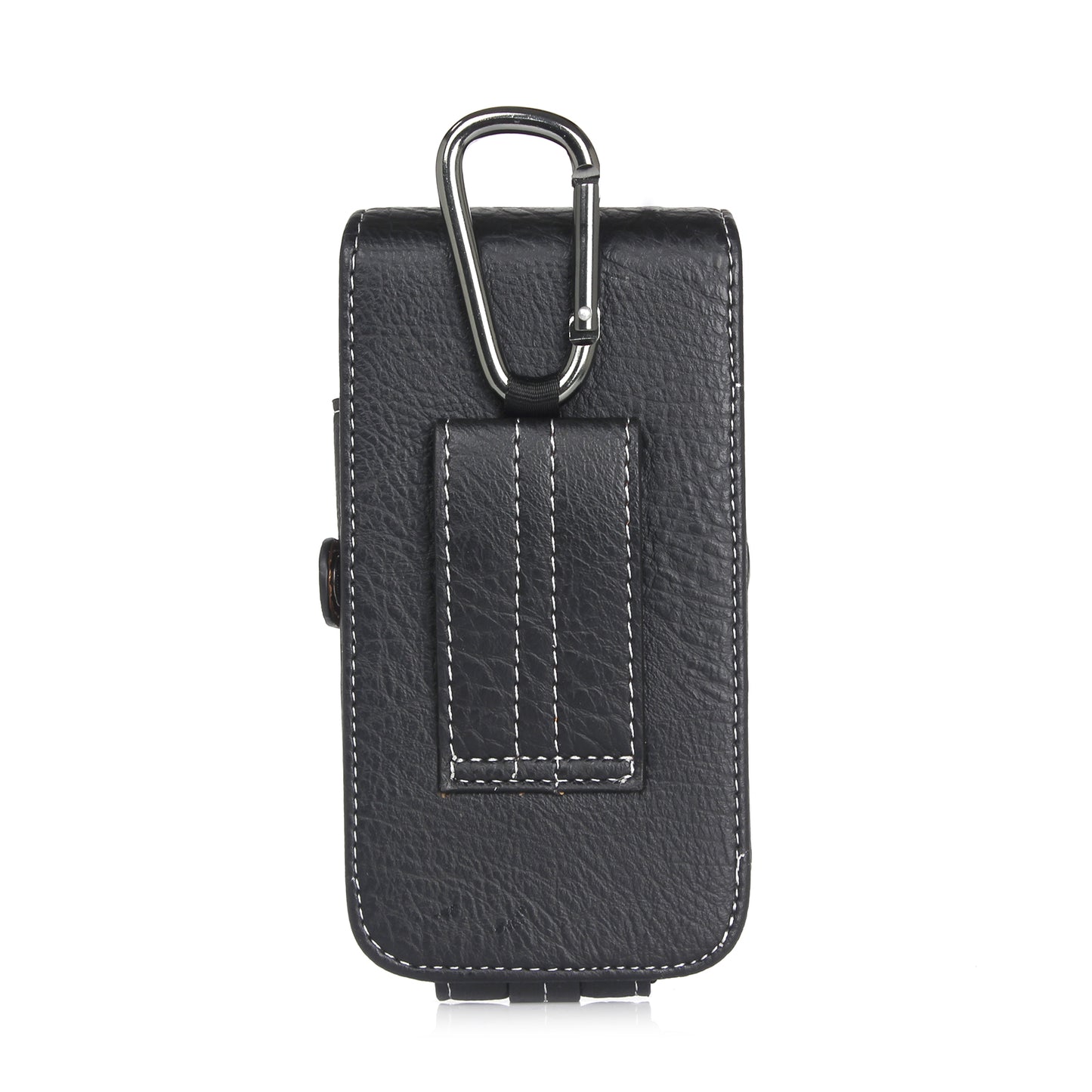 Size 130 x 65 x 10mm Card Holder Vertical Flip Leather Holster with Belt Loop for iPhone SE 5s 5c Etc - Black