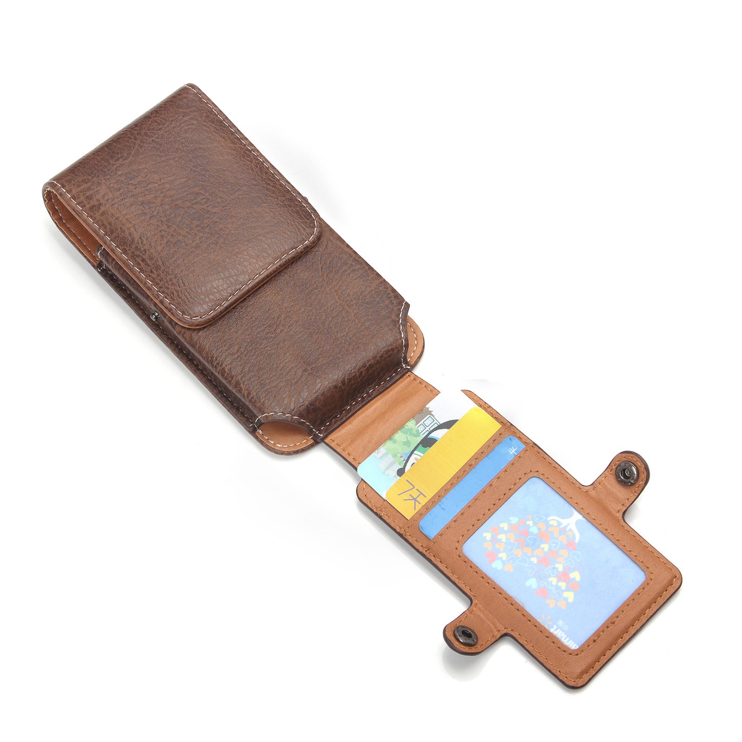 Belt Loop Vintage Elephant Vertical Flip Leather Holster Pouch Case, Size: 130 x 65 x 10mm - Dark Brown