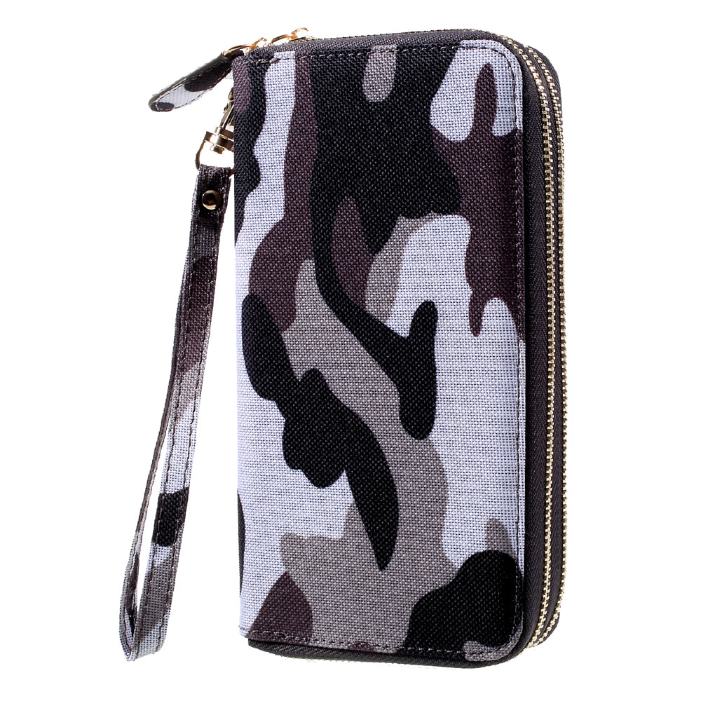 Handbag Style Leather Pouch Case for iPhone 8/7/6s/6, Size: 141 x 70mm - Camo Pattern / Grey