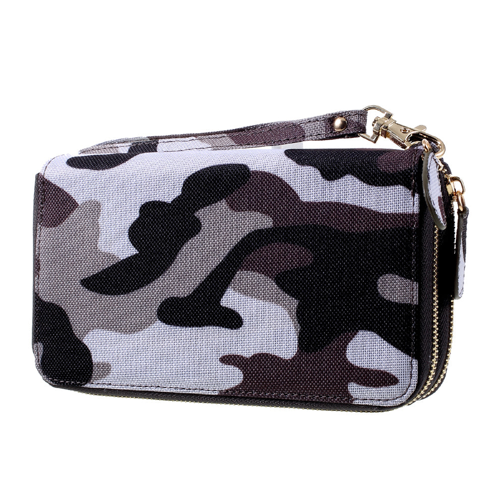 Handbag Style Leather Pouch Case for iPhone 8/7/6s/6, Size: 141 x 70mm - Camo Pattern / Grey