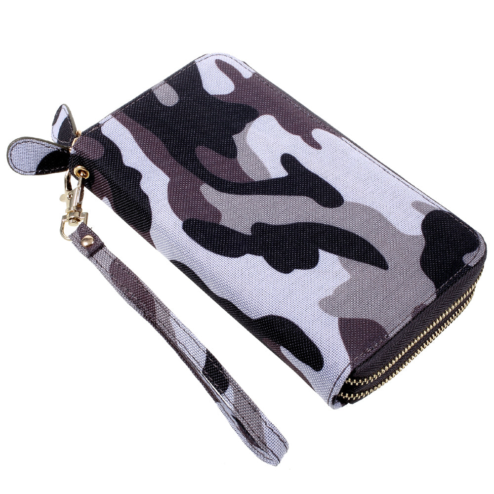 Handbag Style Leather Pouch Case for iPhone 8/7/6s/6, Size: 141 x 70mm - Camo Pattern / Grey