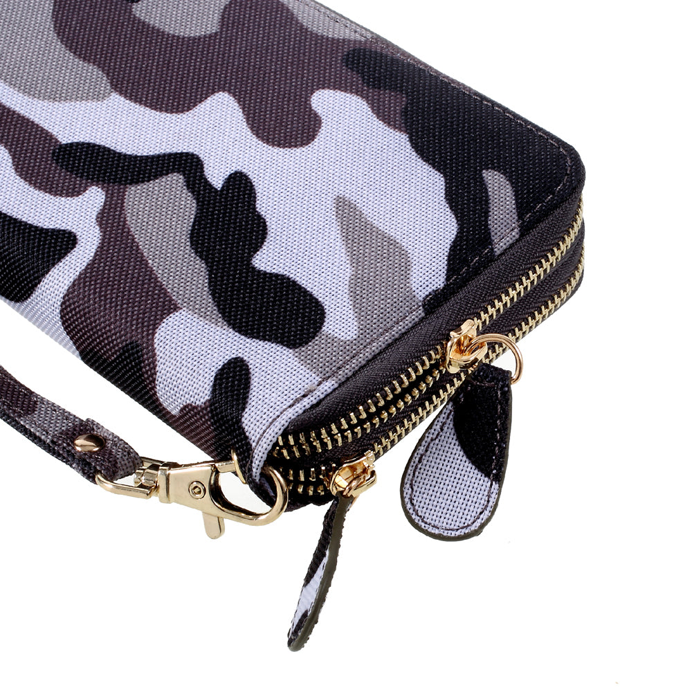 Handbag Style Leather Pouch Case for iPhone 8/7/6s/6, Size: 141 x 70mm - Camo Pattern / Grey