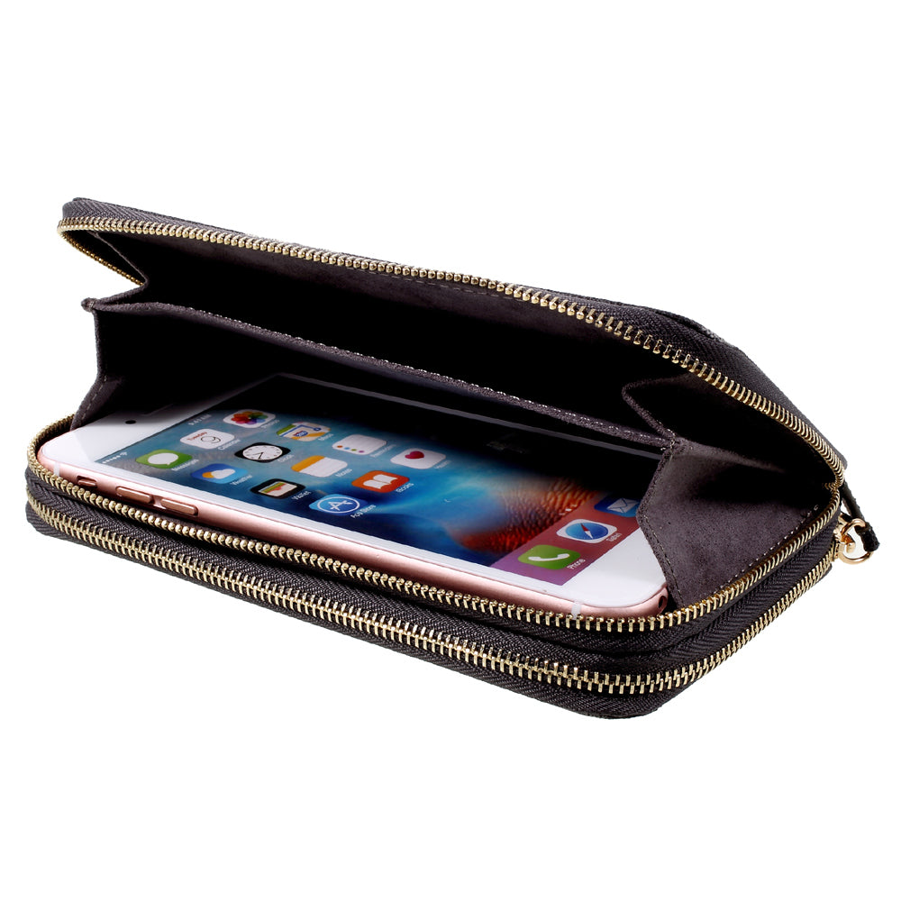 PU Leather Pouch with Hand Strap for iPhone 8/7/6s/6, Size: 141 x 70mm - Camo Pattern / Army Green