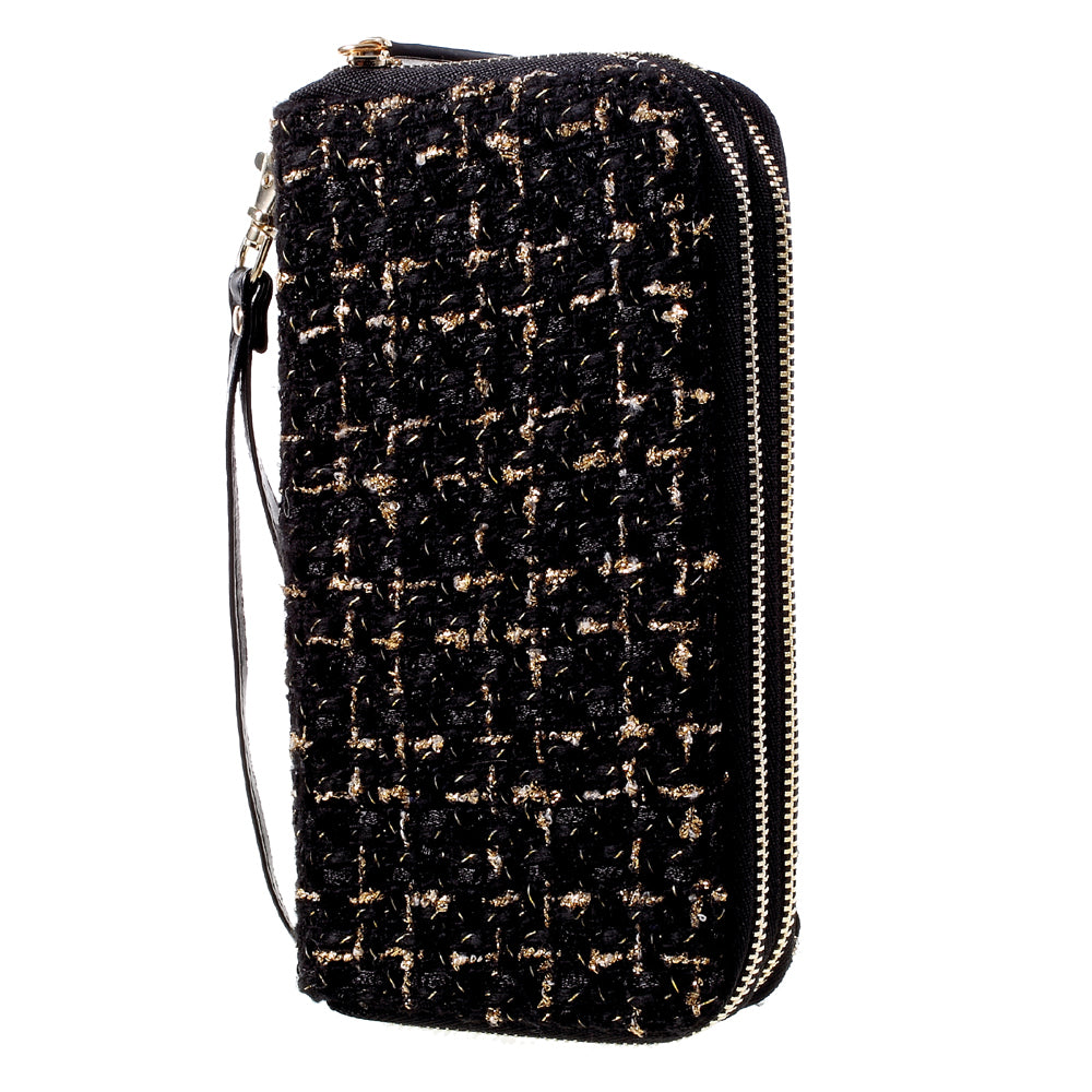 Leather Pouch Bag Phone Case for iPhone 8/7/6s/6, Size: 141 x 70mm - Stitched Pattern / Black