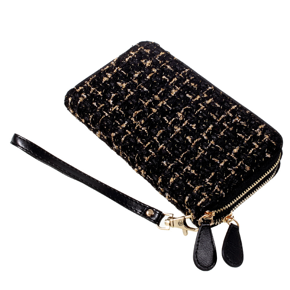 Leather Pouch Bag Phone Case for iPhone 8/7/6s/6, Size: 141 x 70mm - Stitched Pattern / Black