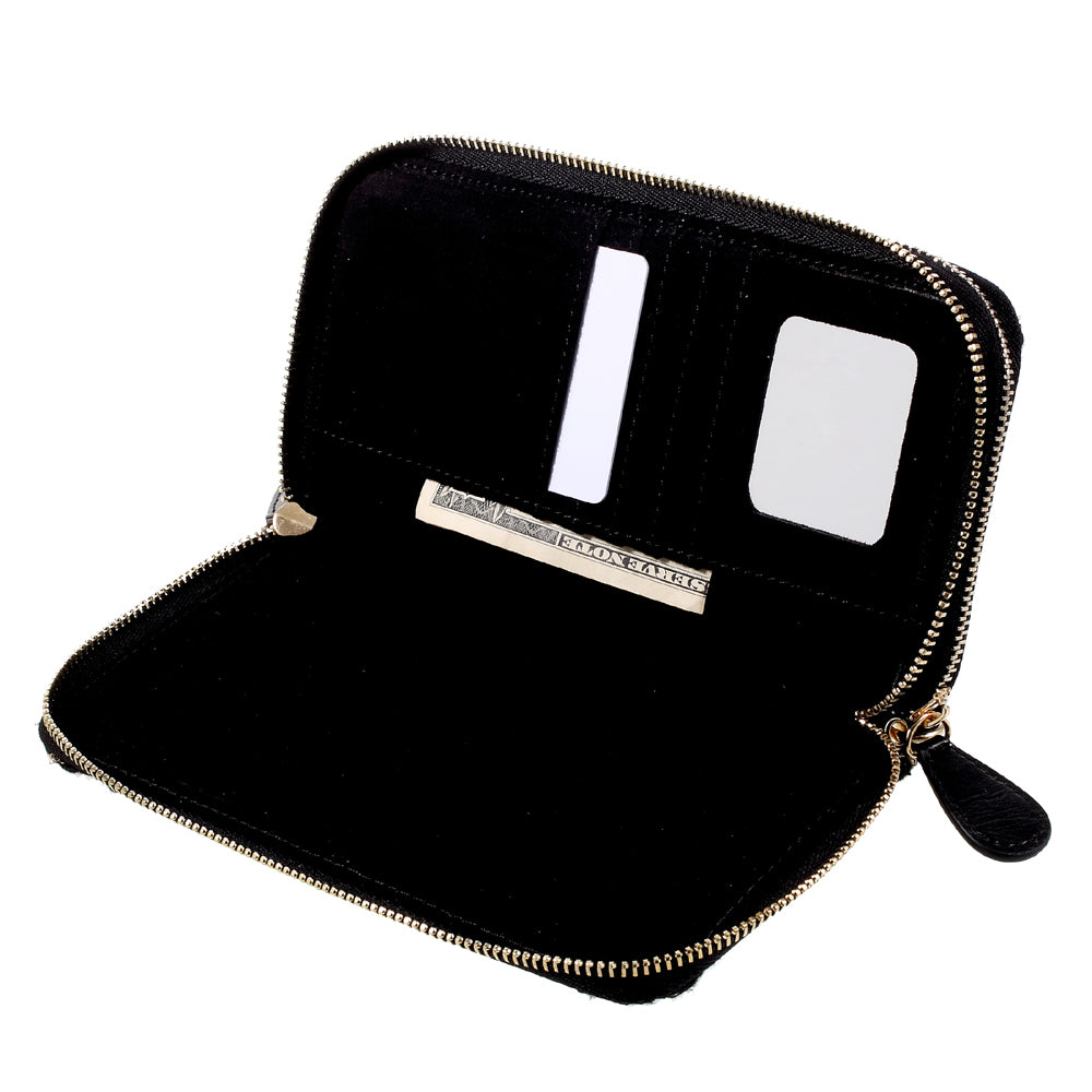 Leather Pouch Bag Phone Case for iPhone 8/7/6s/6, Size: 141 x 70mm - Stitched Pattern / Black