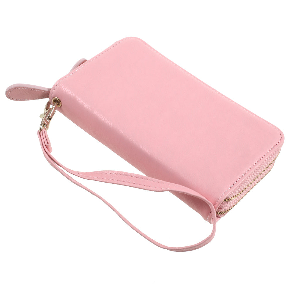 Universal Zipper Wallet Leather Case with Strap for iPhone 6 /6s /7 - Lace Patten / Pink