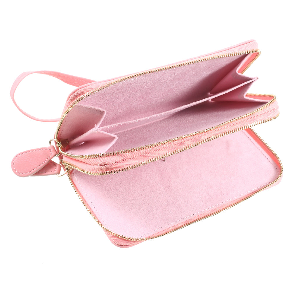 Universal Zipper Wallet Leather Case with Strap for iPhone 6 /6s /7 - Lace Patten / Pink