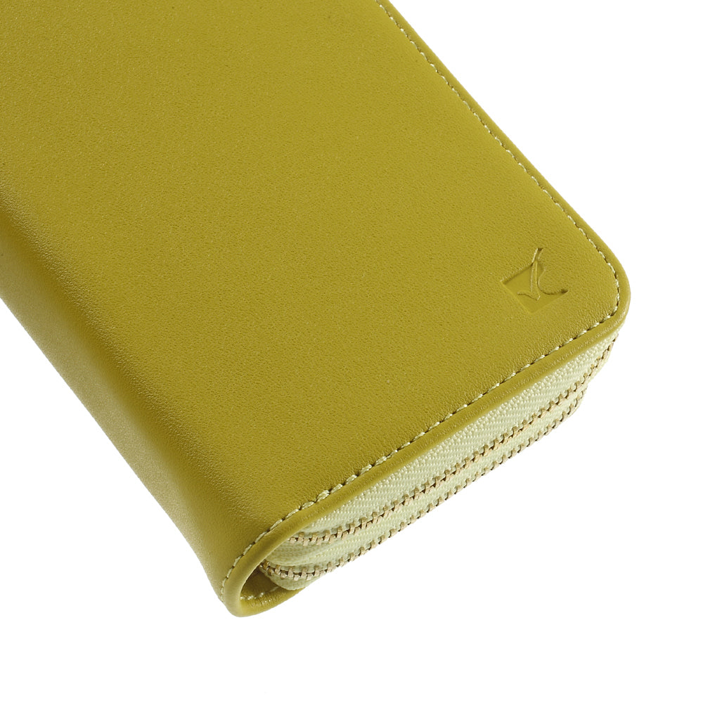Universal Zipper Wallet Leather Phone Accessory Cover with Strap for iPhone 6 /6s /7 4.7 inch - Smooth Surface / Yellowgreen