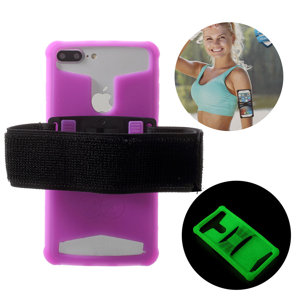 4.0-4.2inch Noctilucent Sports Armband Shell for iPhone 5 / 5c / 5s etc - Purple