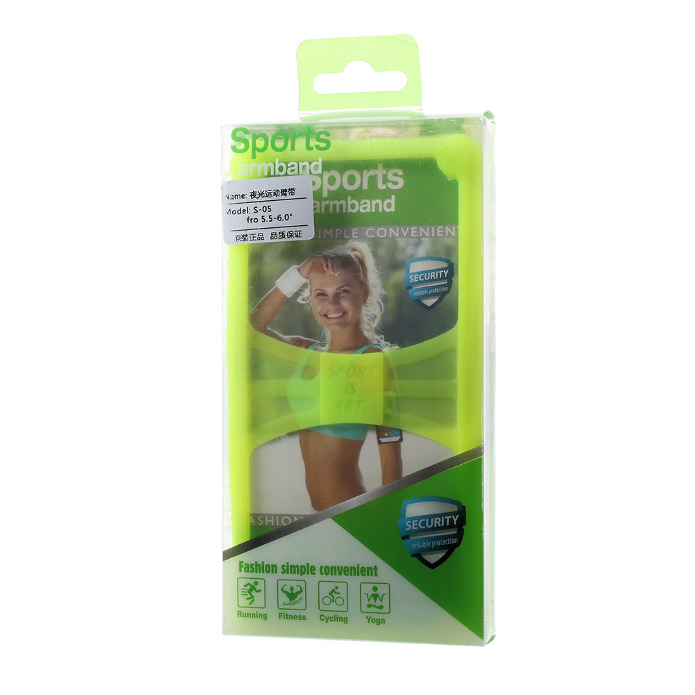 4.0-4.2inch Noctilucent Sports Armband Cover for iPhone 5 / 5c / 5s etc - Yellow