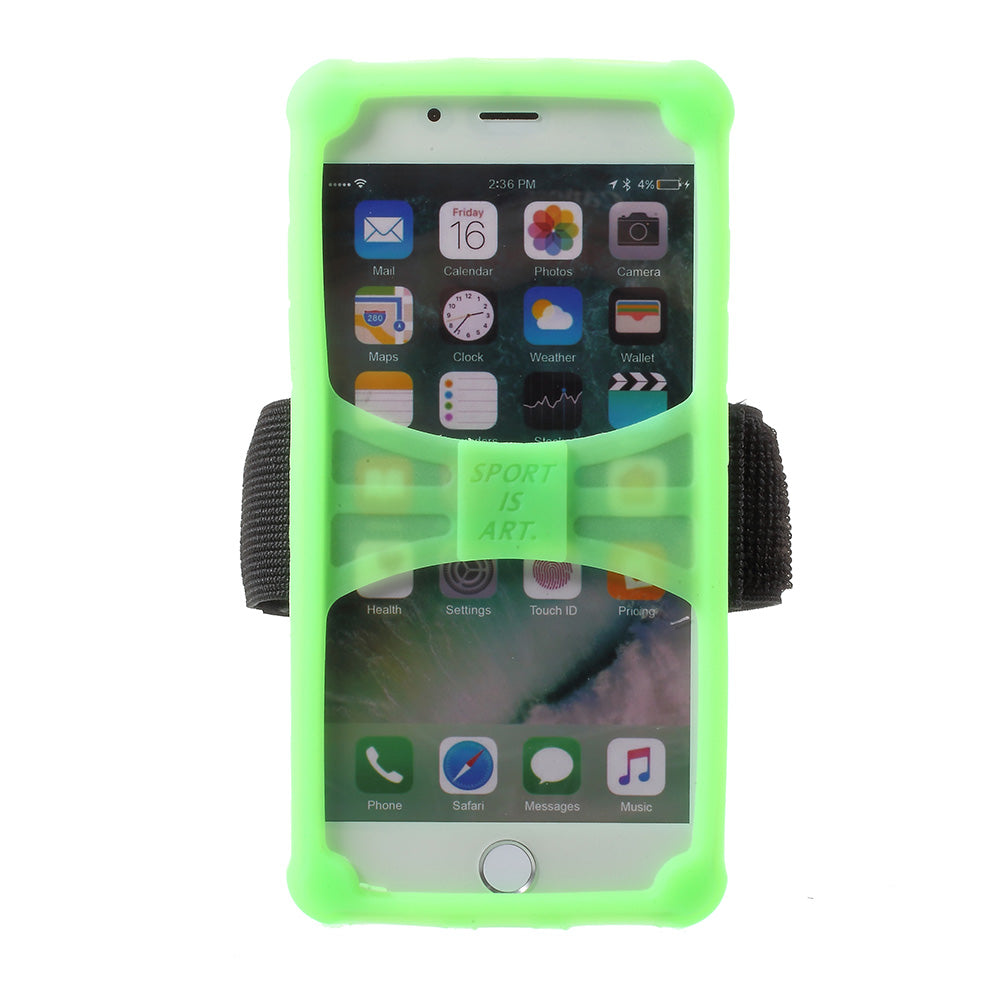 4.0-4.2inch Noctilucent Running Sports Armband Shell for iPhone 5 / 5c / 5s etc - Green
