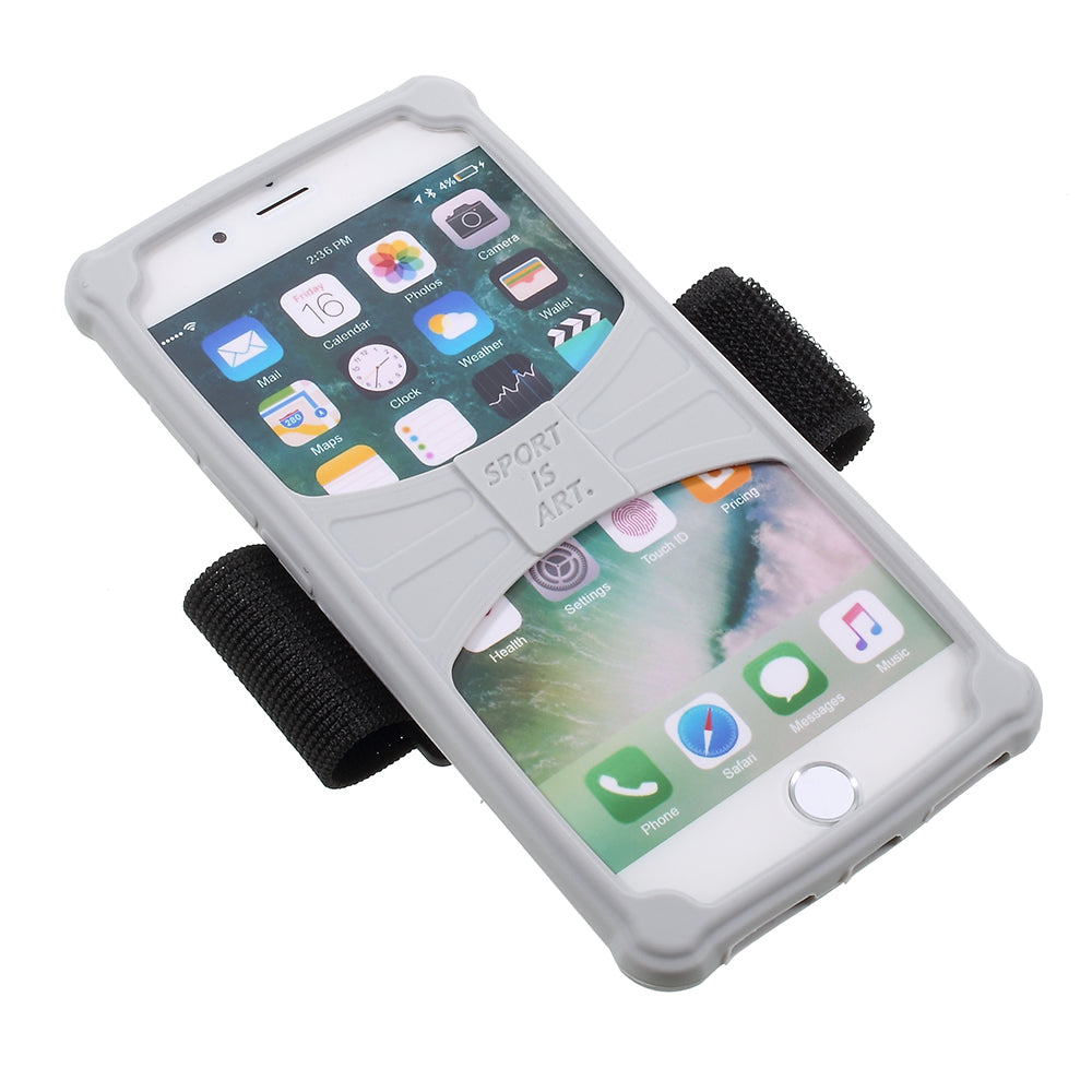 Universal Silicone Sports Armband Cover for iPhone SE/5s/5, 4.0 - 4.2 inch Smartphones - Grey