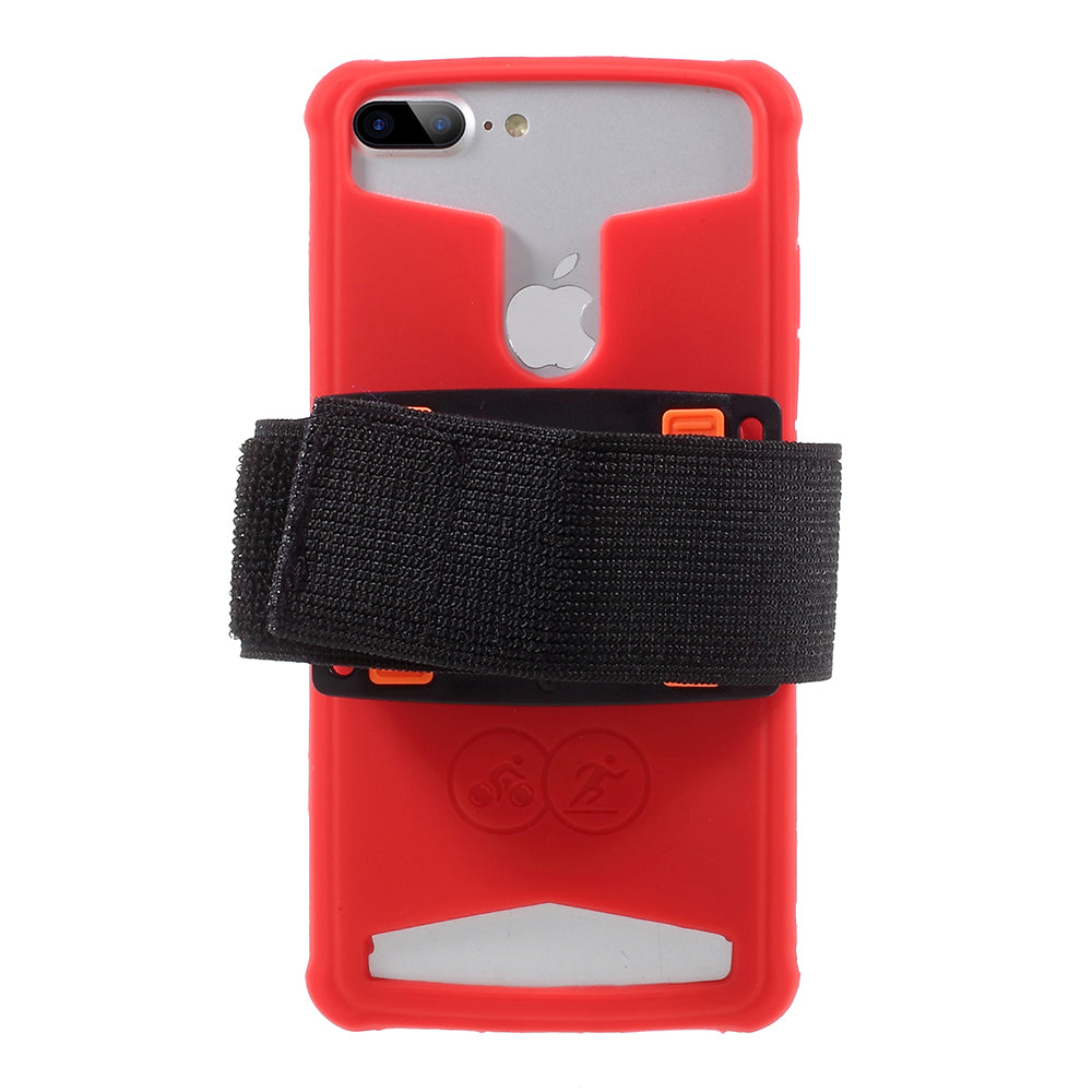Flexible Silicone Sports Armband Mobile Cover for iPhone SE/5s/5, 4.0 - 4.2 inch Smartphones - Red