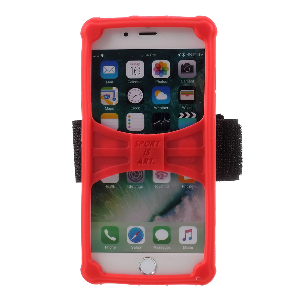 Flexible Silicone Sports Armband Mobile Cover for iPhone SE/5s/5, 4.0 - 4.2 inch Smartphones - Red