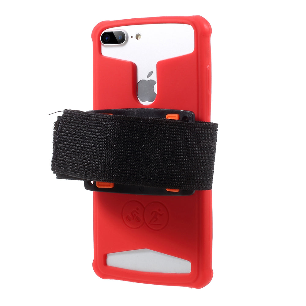 Flexible Silicone Sports Armband Mobile Cover for iPhone SE/5s/5, 4.0 - 4.2 inch Smartphones - Red